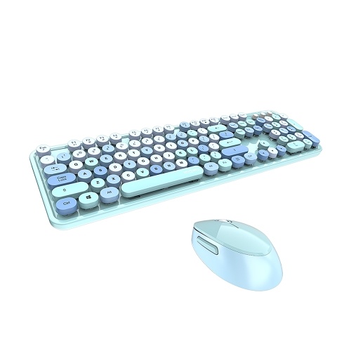 

Mofii Sweet Keyboard Mouse Combo Mixed Color 2.4G Wireless Keyboard Mouse Set Круглая подвеска для ключей для портативных ПК Черный