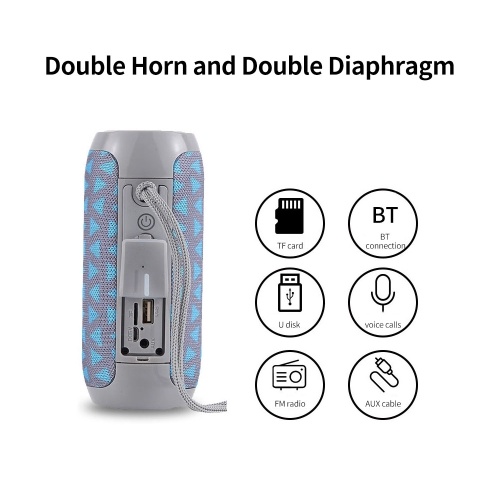 

BT 5.0 Wireless Speaker Double Horn Double Diaphragm Speaker Portable Waterproof Speaker Rechargeable Speaker Support TWS Blue
