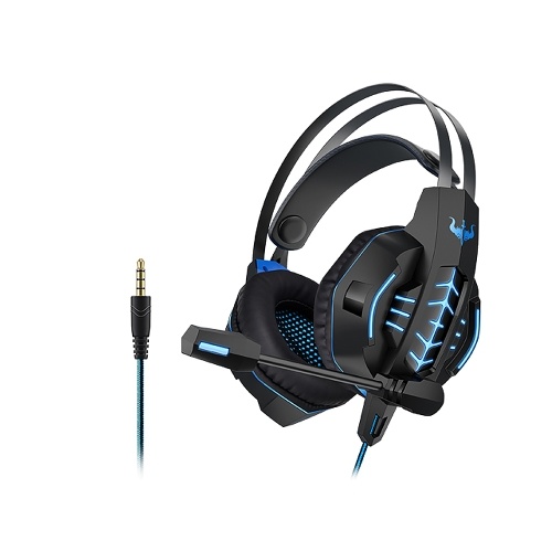 

OVLENG OV-P20 3.5mm Wired Gaming Headset Portable Stereo Sound LED Light Headset with Rotating Mic Replacement for PS4/Phone/PC Blue