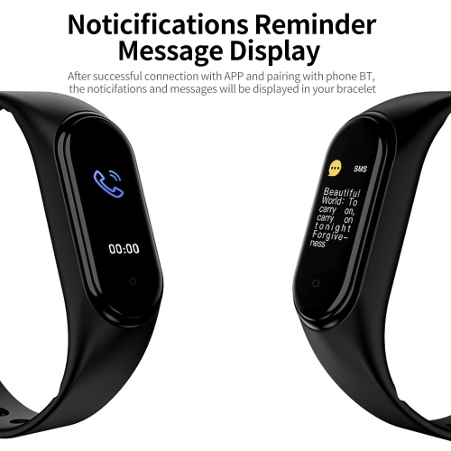 

M5 0.96-Inch HD Color Touchscreen Smart Bracelet Pedometer/Heart Rate/Blood Pressure/Notifications Reminder Smartwatch Blue