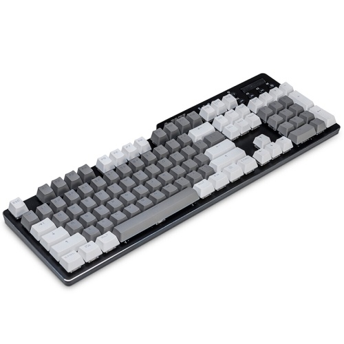 AJAZZ AK35i Mechanical Keyboard 104 Keys Wired Gaming Keyboard with PBT Keycap Multimedia Keys Blue&White Blue Switches