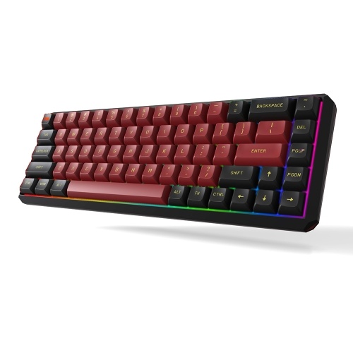 

Darmoshark K5 Wired+2.4G Wireless Dual-mode Mechanical Keyboard 68 Keys RGB Keyboard with Gateron GPro Blue Switches Red+Black