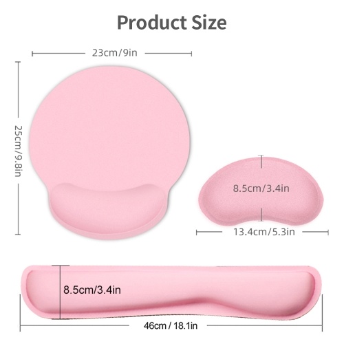 

Ergonomic Memory Foam Keyboard Wrist Rest Mouse Wrist Rest Mouse Pad Set with Lycra Fabric Anti-slip Rubber Base