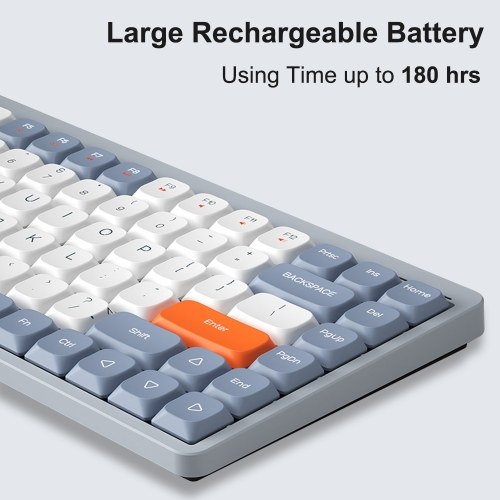 iBlancod Wireless Mechanical Keyboard 84 Keys 2.4G+BT5.0+Type-C 3 Connections 75% Low Profile Layout Keyboards 15 Light Effect 5 Brightness Levels for Tablet Laptop Smartphone OUTEMU Blue Switches 