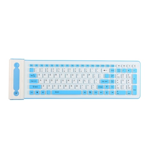 

107 Keys 2.4G Wireless Low-noise Silicon Keyboard Foldable and Portable Dustproof Waterproof