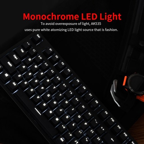 

AJAZZ Mechanical Keyboard Professional Gaming Keyboard Blue Switch Wired White Backlit Keyboard Blue Switch (Black)