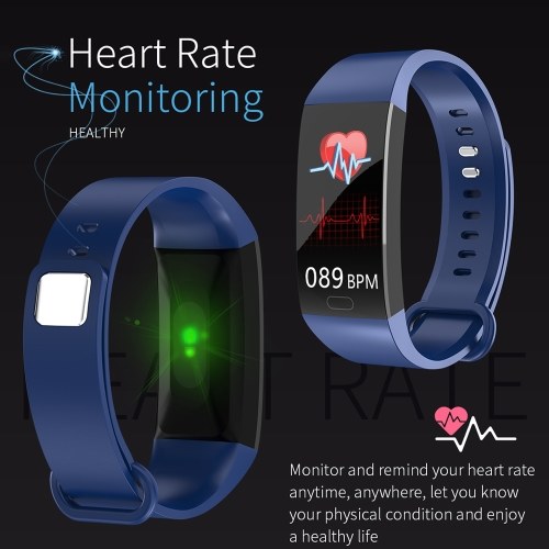 

RD11 Smart Bracelet 1.14 inch Sports Bracelet with Heart Rate Blood Pressure Blood Oxygen Monitoring IP67 Waterproof Blue