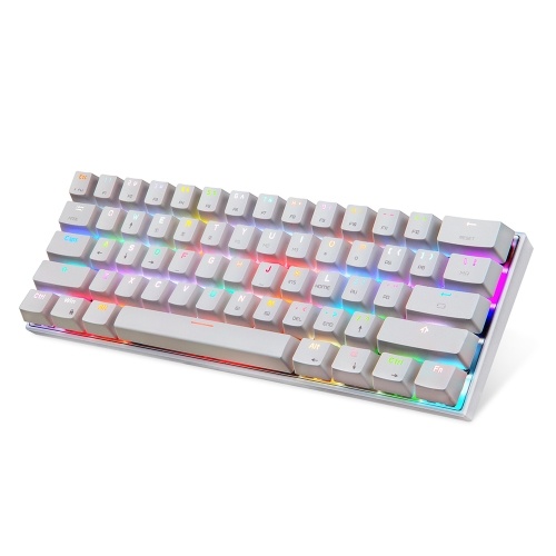 

Motospeed CK62 61 Keys RGB Mechanical Keyboard USB Wired BT Dual Mode Gaming Keyboard White with OUTEMU Blue Switches