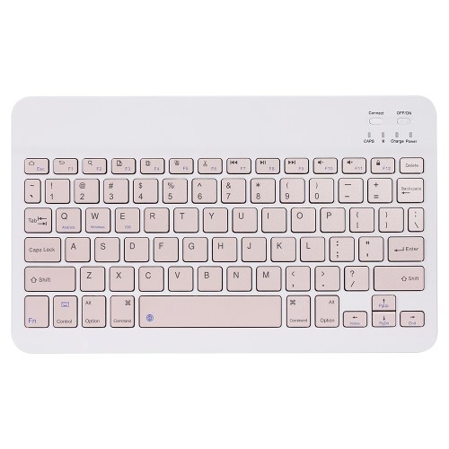 10-inch Wireless BT Keyboard Three-system Universal Colorful Rechargeable BT Keyboard Mobilephone Tablet Universal Keyboard Pink