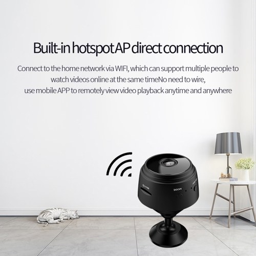 

A9 Camera WIFI Remote Camera Wide-angle Home Security Night Vision Camera 1080P HD Camera with Magnetic Installation Black