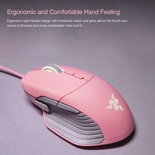 

Razer Basilisk Gaming Mouse 16000 DPI Optical Sensor Chroma RGB Lighting 8 Programmable Buttons Customizable Scroll Resistance Right-handed Mouse Mice Pink