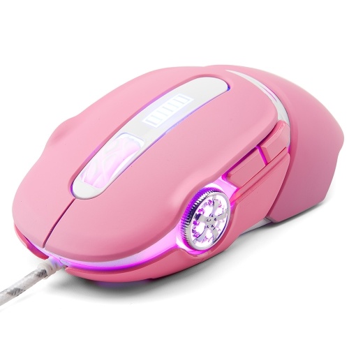 

Free Wolf Wired Mechanical Mouse Macro Programming Game Mouse with 4 adjustable DPI for Game and Office Use Pink