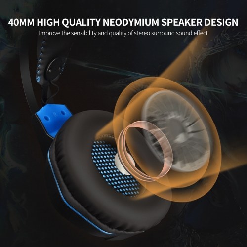 

OVLENG OV-P20 3.5mm Wired Gaming Headset Portable Stereo Sound LED Light Headset with Rotating Mic Replacement for PS4/Phone/PC Red