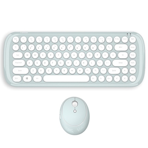 Mofii CANDY clavier souris combo sans fil 2.4G couleur pure 84 touches Mini clavier souris ensemble avec bouchons de clé Punk circulaires