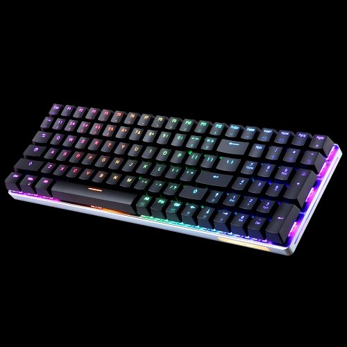 

Darmoshark K1 Игровая клавиатура с RGB-подсветкой, 100 клавиш, проводная, USB и беспроводная, 2,4 ГГц, двухрежимная, механическая, с переключателями Gateron Red