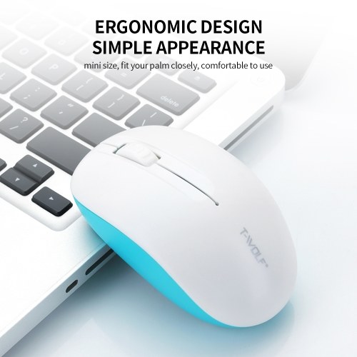 

T-WOLF Q8 2.4G Wireless Charging Office Mouse 3 Button 1600 DPI Ergonomic Gaming Mouse for PC/Laptop Black&Red