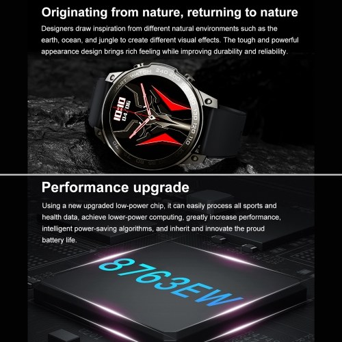 DM50 1.43inch Smartwatch HD Color Touchscreen IP68 Waterproof Fitness Tracker Compatible with Android iOS 