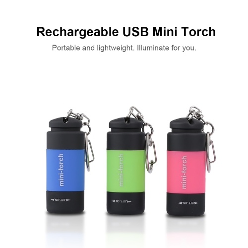 

USB Rechargeable LED Torch Mini Outdoor Light Portable and Lightweight Lamp (Green)