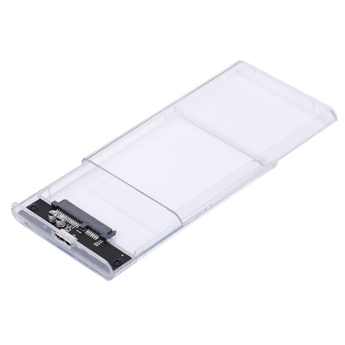 Caja de disco duro transparente USB3.0 de 2,5 '' Caja de disco duro de transmisión de alta velocidad portátil para disco duro SATA de 2,5 '' 7-9,5 mm