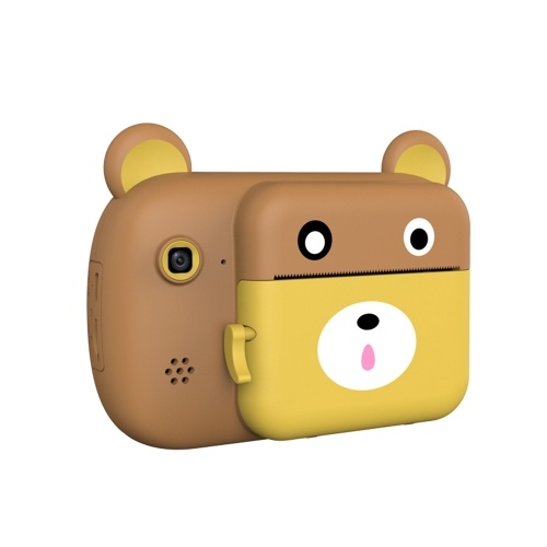 

Instant Print Digital Camera Cute 24MP 1080P Front Rear Camera 2.4inch IPS Screen Kids Camera Mini Cam Brown