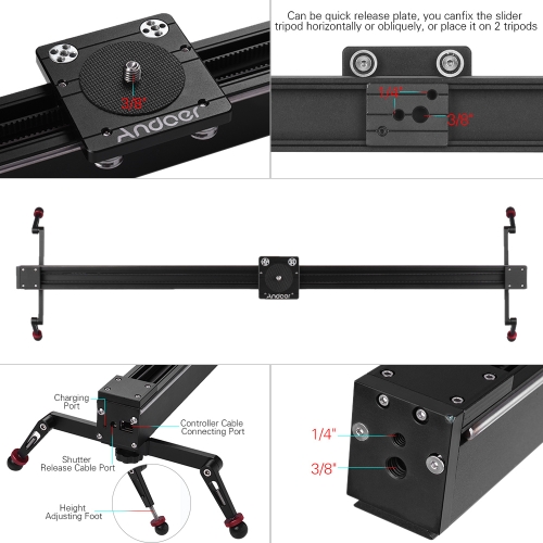 

Andoer 1m/3.3ft Electric Control DSLR Camera Slider Stabilizer + Ball Head