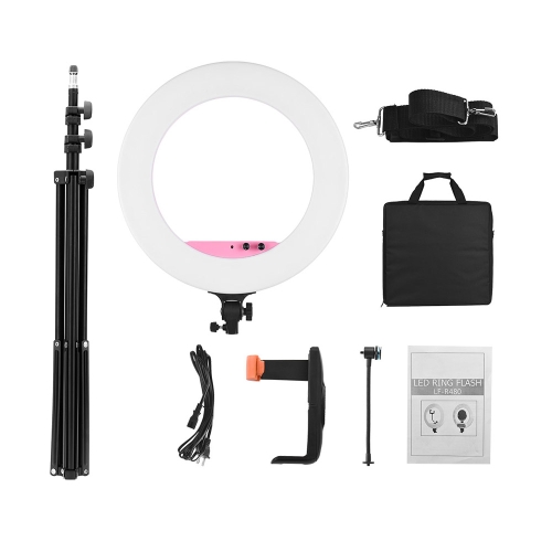 

18inch LED Video Ring Light Kit с 2-метровой подсветкой / держателем телефона / сумкой 80W Dimmable 3200K-5800K Двухцветный для фо