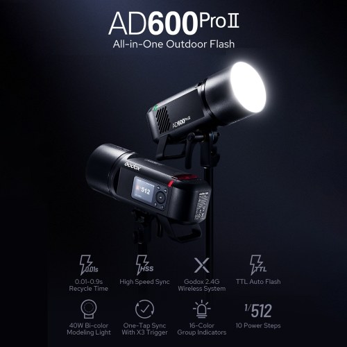 Godox AD600Pro II All-in-One Outdoor Flash Light +  GODOX X3S 2.4G Wireless Flash Trigger Transmitter Compatible with Sony Cameras 