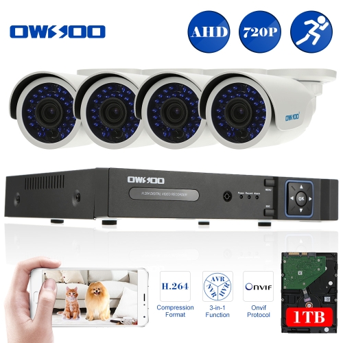 

OWSOO 8ch Channel Full 1080N/720P 1500TVL AHD DVR Security System