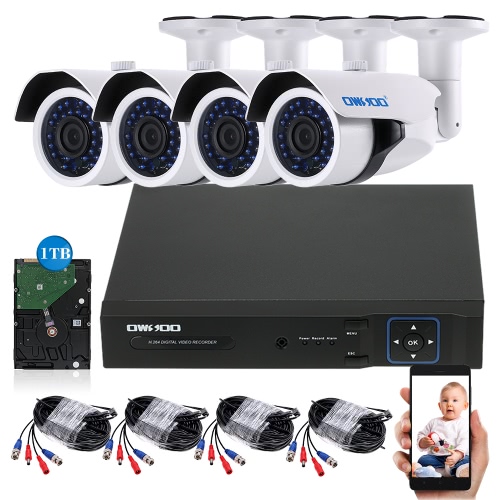 

OWSOO 4CH H.264 1080P Full AHD Camera System PAL System