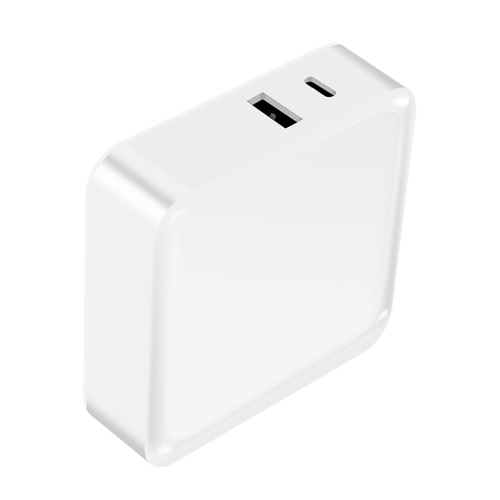 WLX-i8 2 portas USB + Type-C Charger 65W PD + QC3.0 Adaptador portátil de carga rápida para tablet / telefone Plug US