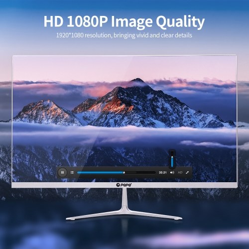 

23.8 inch Monitor 1080P IPS Curved Screen Monitor 178° Viewing Angle Eye-caring Computer Display with VGA/HD Interface US Plug