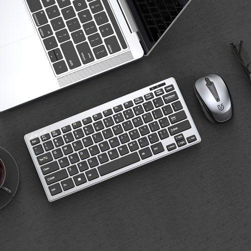

uFound R-750 Mouse and Keyboard Combo 78 keys 2.4G Transmission Keyboard + Wireless Mouse 1200DPI for Business Office Silver