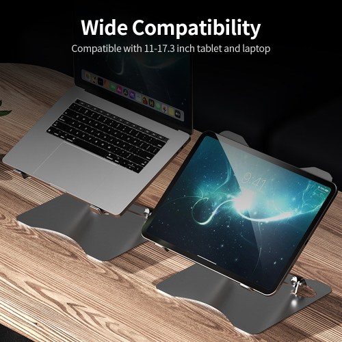 

Adjustable Laptop Stand Portable Folding Carbon Steel Alloy Non-slip Cooling Stand for 11-17.3 inch Tablet