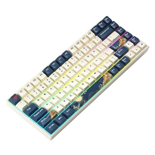 

iBlancod K84 84 Keys Three-mode Mechanical Keyboard BT5.0+2.4G+Wired Connection PBT Keycaps Blue (Gateron Silver Switches)