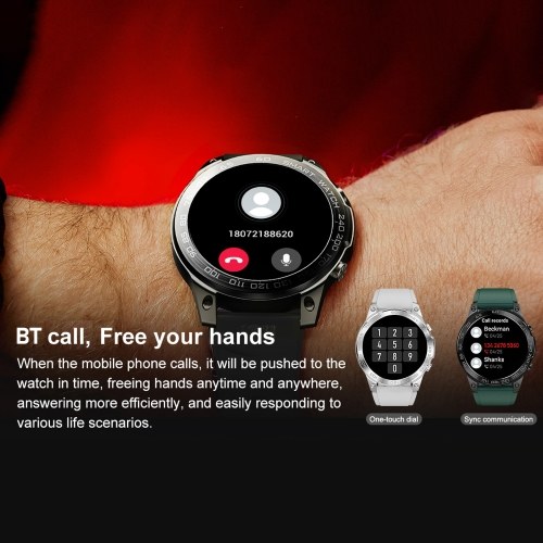 DM50 1.43inch Smartwatch HD Color Touchscreen IP68 Waterproof Fitness Tracker Compatible with Android iOS 