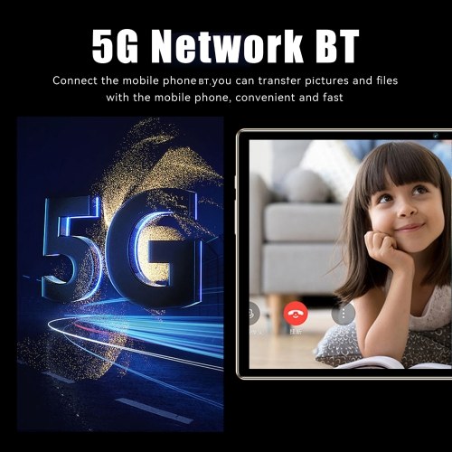 

Планшет 10,1 дюйма, 8 ГБ + 256 ГБ, 5G-вызовы, 10-ядерный процессор MTK6797, 128 ГБ расширяемой памяти, большой объем памяти, большой экран высокой четкости, BT5.0, 7000 мАч.