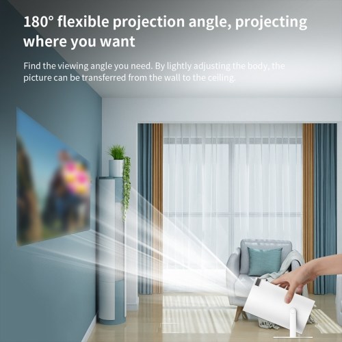 Projector 4K Decoding 120 ANSI Lumens 2.4G+5G WiFi Keystone Correction Portable Projector Quad-core Android 11 Up to 130inch Large Screen for Office Home Theater Phone 