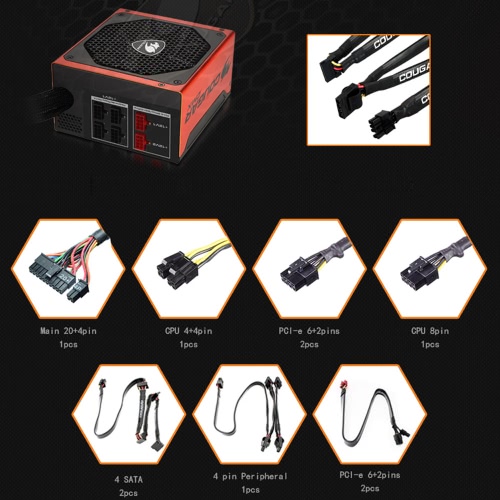 

Пума CMX1000 1000W ATX12V 80 плюс бронзы сертифицированный активной мощности PFC питания 140 мм вентилятор A100-240V