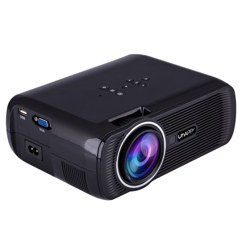 LCD Uhappy mini portátil multimedia de alta definición LED proyector 1080P 3D Home Theater PC Cine AV VGA del ordenador portátil del USB HDMI SD