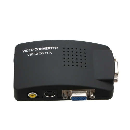 

PC Laptop RCA Composite AV S-video Video TV to PC VGA конвертер для конвертера для HDTV DVD-монитора US Plug