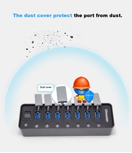 

OImaster 7-Port USB 3.0 HUB Portable HUB HUB with Power Switch