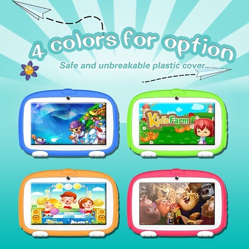 

Q718 Quad Core 7inch Tablets PC Educational Computer 1024x600 HD Five-point Touch Screen for Children Kids Android 4.4 Blue US Plug