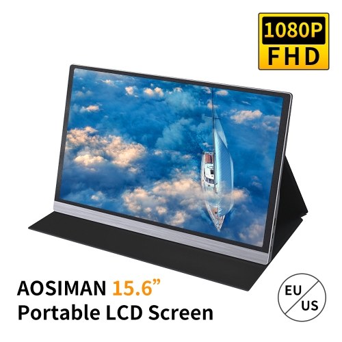

AOSIMAN Portable 15.6inch 1080P LCD Screen 47% NTSC 16.7 Million Colors Gaming Monitor Portable Display IPS Panel Fast Response US Plug