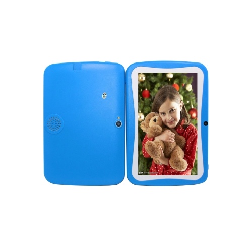 

Q768 7 inch Kids Tablet Educational Learning Computer 1024*600 Resolution WiFi Connection with Silicone Case Blue US Plug