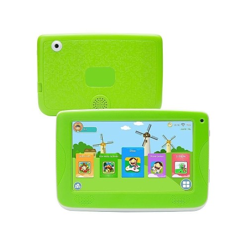 

Q718 7inch Quad Core Tablet for Children 1024*600 Pixels Android 4.4 System 512MB+8GB Memory with Silicone Case Green US Plug