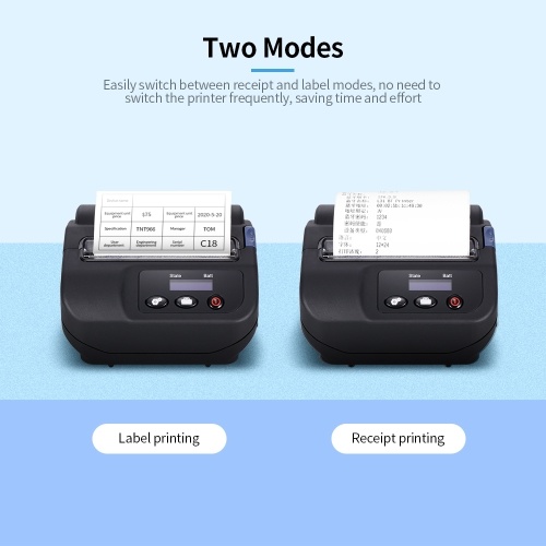 

Multi-function Portable Thermal Printer Label Printer Wireless BT Mobile Printer Label Receipt Printer US Plug