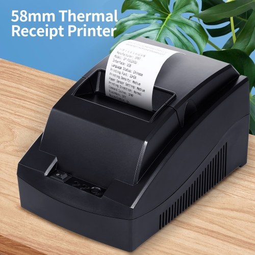 

Portable Thermal Printer POS Printer 58mm Thermal Receipt Printer Restaurant Supermarket Receipt Printer US Plug