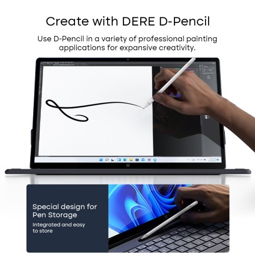 

DERE T60 2 in 1 Tablet Laptop 12G+1T High-clear Resolution Powerful Performance USB CE Large-capacity Battery