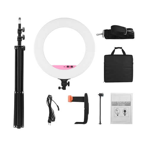 

18inch LED Video Ring Light Kit с 2-метровой подсветкой / держателем телефона / сумкой 80W Dimmable 3200K-5800K Двухцветный для фо
