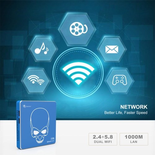 

Beelink GT-King Pro Mini PC Amlogic S922X-H Processor 4GB DDR4 64GB EMMC 2.4G+5.8G Dual-band WiFi 5 Module Android 9.0 EU Plug